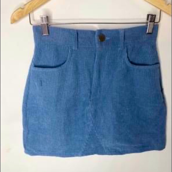 Jupe côtelée XS bleu **jamais portée** - Picture 2 of 3